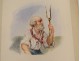 Watercolor portrait old man scarf fork nineteenth century