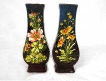 slip vases pair Montigny sur Loing Impressionism nineteenth flowers