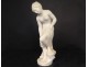 Carrara marble sculpture woman bathing nymph half naked nineteenth century