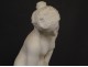 Carrara marble sculpture woman bathing nymph half naked nineteenth century
