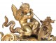 Pair of andirons bronze gilded putti putti dragons rock nineteenth century