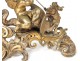 Pair of andirons bronze gilded putti putti dragons rock nineteenth century