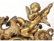Pair of andirons bronze gilded putti putti dragons rock nineteenth century