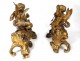 Pair of andirons bronze gilded putti putti dragons rock nineteenth century
