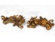 Pair of andirons bronze gilded putti putti dragons rock nineteenth century