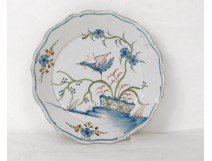 La Rochelle earthenware dish decorated birds XVIIIth