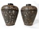 cotta vase pair of terracotta WILHELM SCHILLER geometric decoration