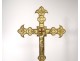 Set of 6 pikes candle and golden brass nineteenth church cross