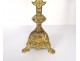 Set of 6 pikes candle and golden brass nineteenth church cross