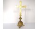 Set of 6 pikes candle and golden brass nineteenth church cross