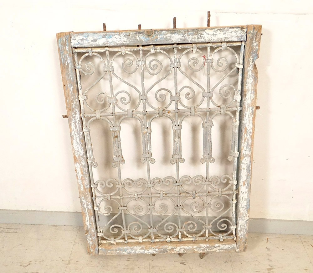 Fenetre Marocaine Grille Fer Forge Bois Peint Maroc Maghreb Atlas Deco Xxe Ebay
