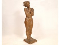 Art Nouveau sculpture statue, bathing or odalisque, 19th