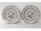porcelain dishes pair Company India Eighteenth pink flowers family