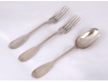 Covered sterling silver fork Farmers General XVIII Vannes Roysard