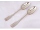 Pair spoons solid silver Farmers General XVIII Vannes Le Clerc