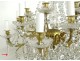 Large chandelier 24 lights crystal chandelier brass ormolu stars XIXè
