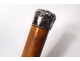 System blade sword cane Toledo damascene Malacca cane pommel silver nineteenth