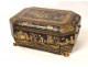 Asian sewing kit box made of wood and lacquer, 19th