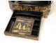 Asian sewing kit box made of wood and lacquer, 19th