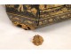 Asian sewing kit box made of wood and lacquer, 19th
