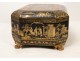 Asian sewing kit box made of wood and lacquer, 19th