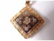 Pendant jewelry solid 18k gold diamond small gold flowers XXth century