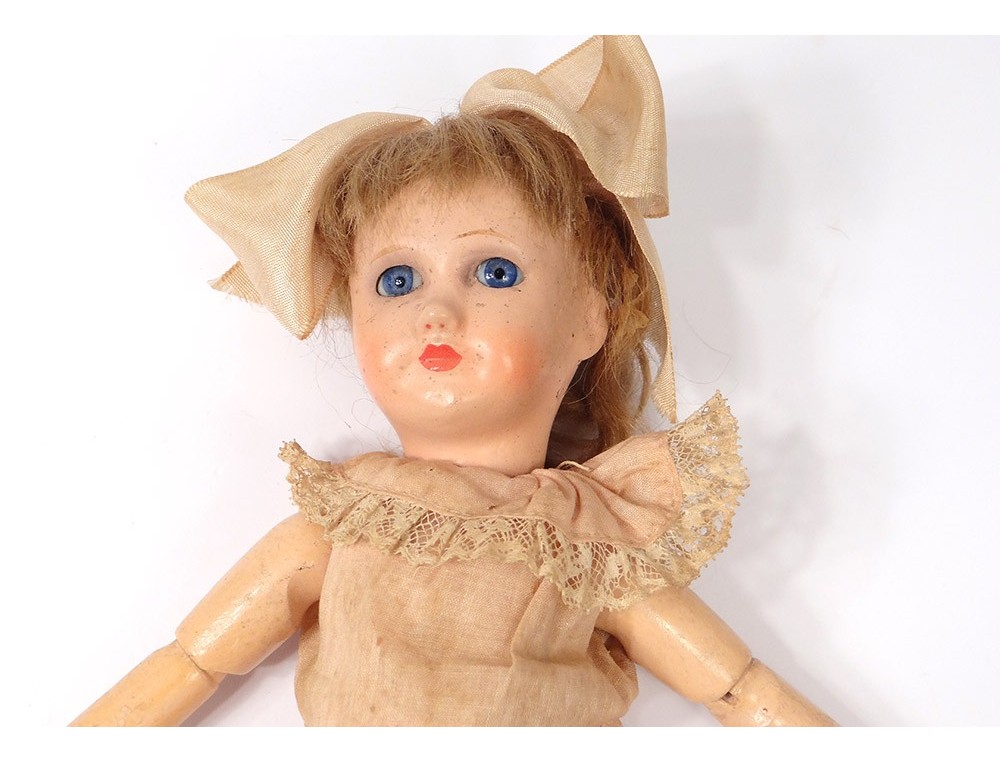 Petite Poupée Mignonnette En Cire - Ancienne - Hauteur 12 Cm - Pièce Rare