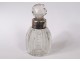 crystal salts bottle carved Baccarat English nineteenth lion sterling silver