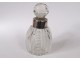 crystal salts bottle carved Baccarat English nineteenth lion sterling silver