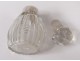 crystal salts bottle carved Baccarat English nineteenth lion sterling silver