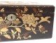 Box travel wood writing desk lacquered golden bird landscape pond Japan XIXth