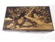 Box travel wood writing desk lacquered golden bird landscape pond Japan XIXth