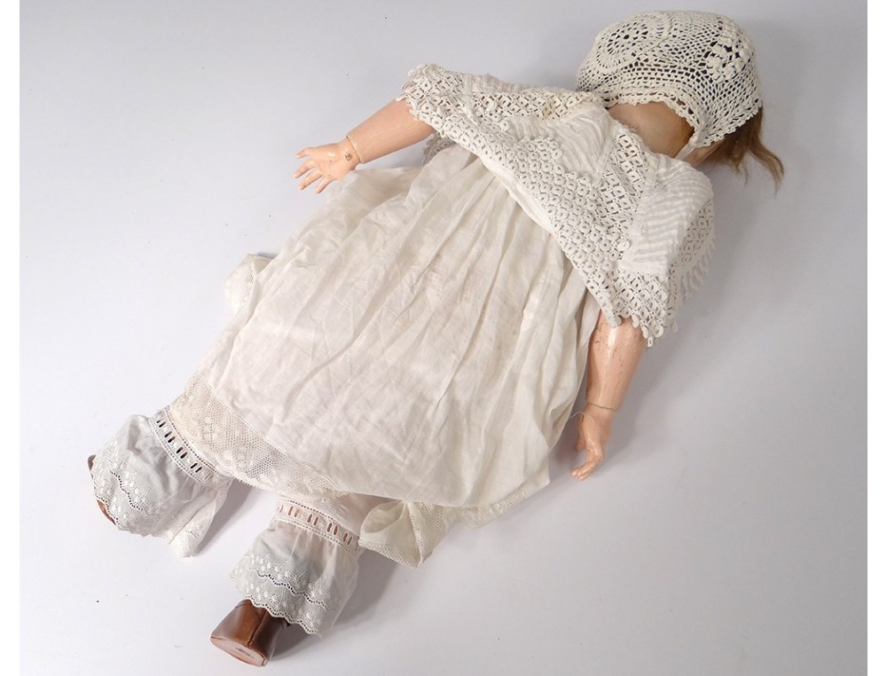 Lot Pièces poupée ancienne dont tête porcelaine unis France 301