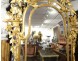Large mirror gilded wood glazing beads ice garlands Italy Piedmont XVIII
