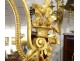 Large mirror gilded wood glazing beads ice garlands Italy Piedmont XVIII