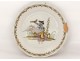 earthenware plate Nevers Chinese character bird bridge eighteenth landscape