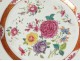 Flat plate porcelain India Company eighteenth pink flowers family