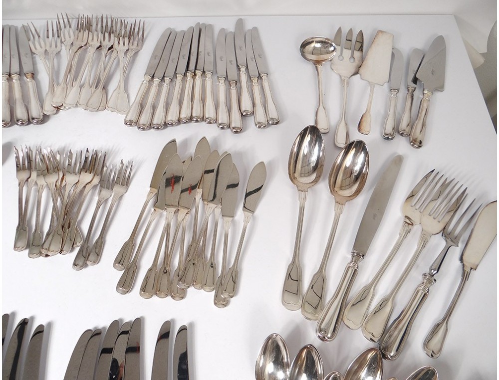 Ménagère 41 Couverts E B – Inox Et Métal Argenté – Avec Coffret De Rangement
