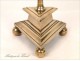 Candlestick in brass tripod, seventeenth