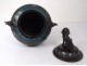 bronze cloisonné censer Japan samurai characters dogs Fo nineteenth