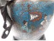 bronze cloisonné censer Japan samurai characters dogs Fo nineteenth