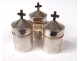 3 holy chrism oil lamps catechumen solid silver cross twentieth Favier