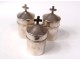 3 holy chrism oil lamps catechumen solid silver cross twentieth Favier