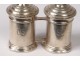 Pair holy Chrism oil lamps baptism silver metal catechumen nineteenth