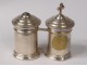 Pair holy Chrism oil lamps baptism silver metal catechumen nineteenth