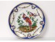 English porcelain plate Chelsea-Derby birds insects nineteenth garlands