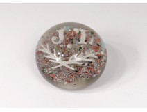 Sulfide crystal paperweight Clichy millefiori Cristallo-porcelain twentieth century