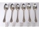 5 solid silver cutlery Minerva goldsmith Queille monogram 874gr nineteenth