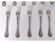 5 solid silver cutlery Minerva goldsmith Queille monogram 874gr nineteenth