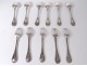 5 solid silver cutlery Minerva goldsmith Queille monogram 874gr nineteenth